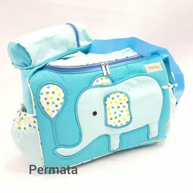 Tas  bayi baby  care 4007 S1 /Baby Care Tas besar motif Polkadot ( GAJAH ) BCT4007 / Tas Perlengkapan Bayi