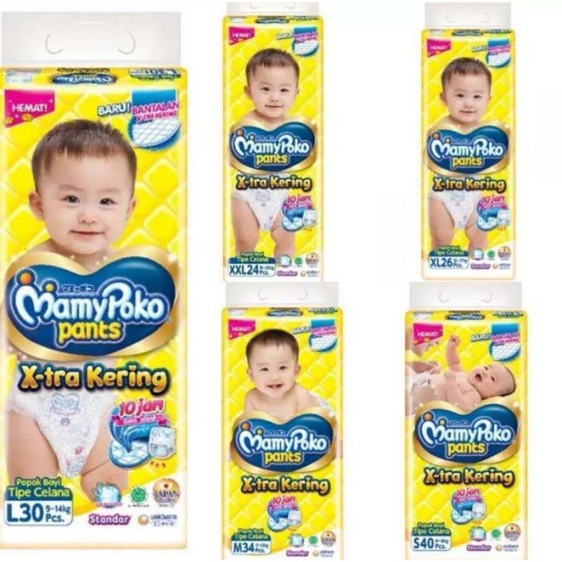 Mamypoko Pants S 40 M 34 L 30 XL 26 XXL 24 Standard Pempers Popok Bayi Anak tokozifa25