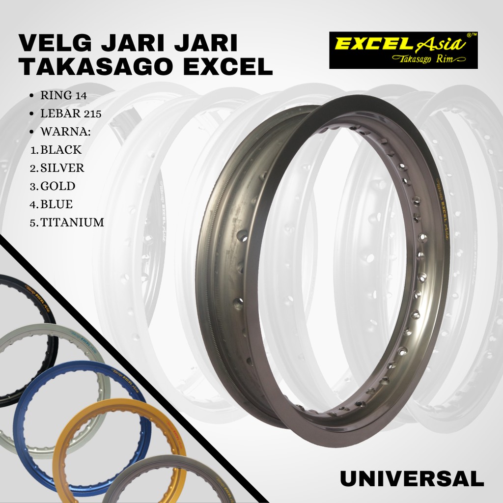 Velg pelek takasago Excel asia 215 ring 14 GOLD