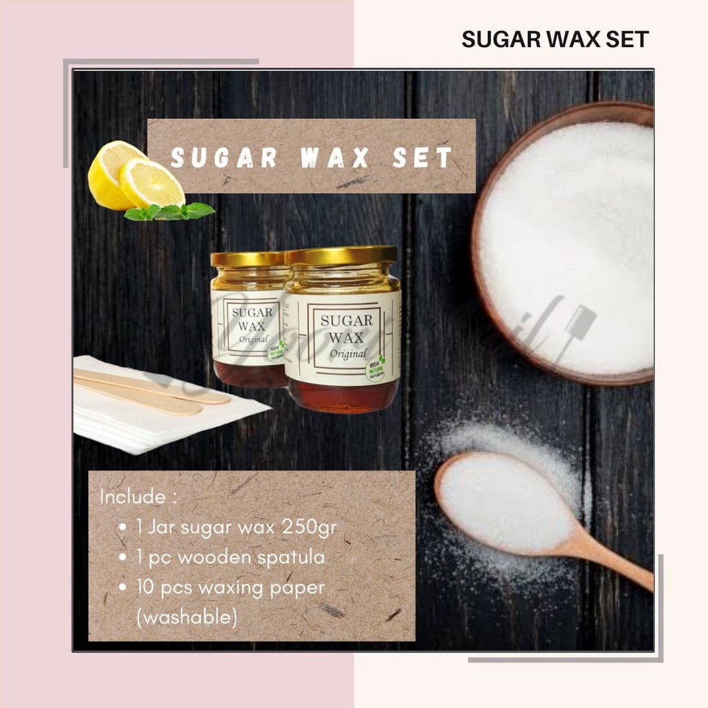 Paket lengkap sugar wax (250gr) free kain dan spatula cool sugar waxing dingin pencabut bulu wax