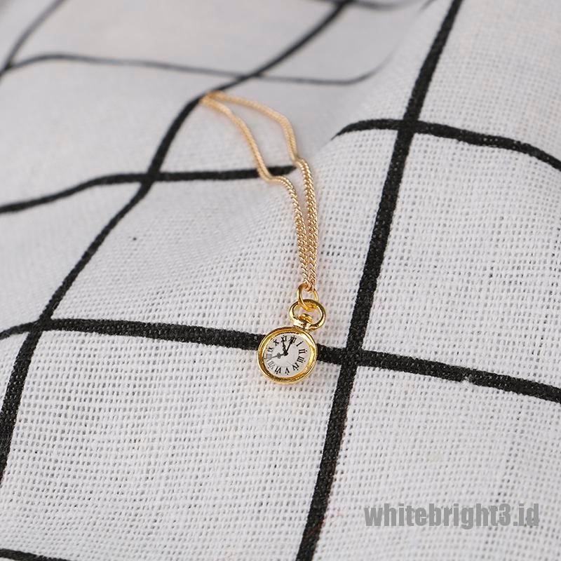 (white3) 1pc Jam Saku / Kalung Mini Skala 1: 6 Untuk Boneka Militer