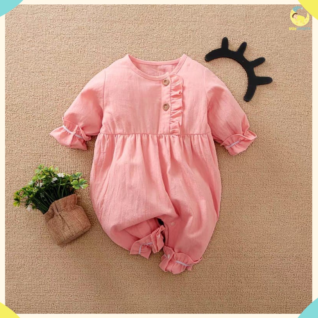 [COD] Jumper bayi perempuan baju bayi import warna pink jumpsuit bayi perempuan KOREA / Babylovanta