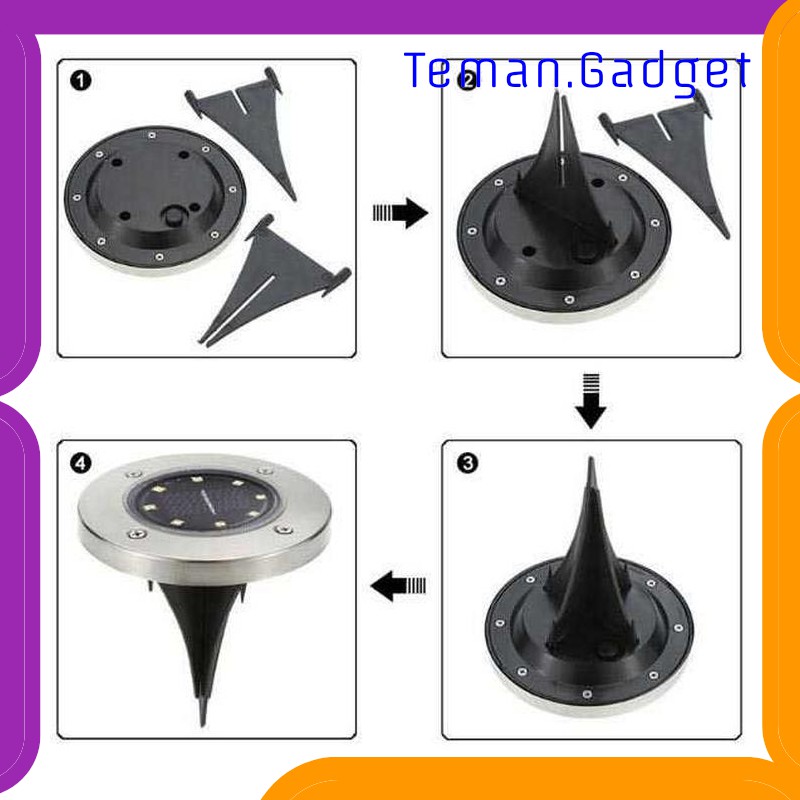 TG-DG077 TAFFLED LAMPU TANAM LED SOLAR OUTDOOR 8 LED WATERPROOF - CL-022