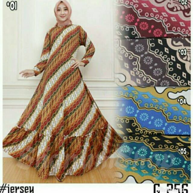Gamis Jersey Super Rempel Motif Batik