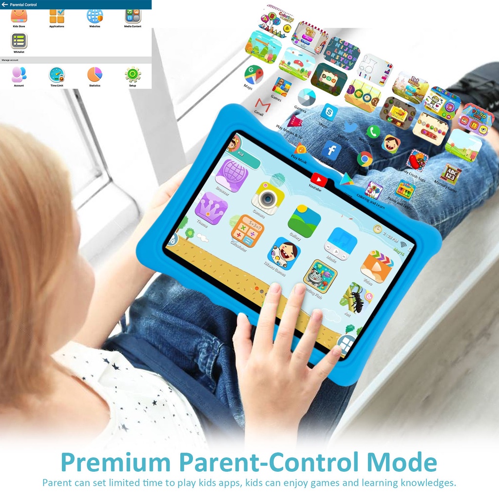 Kids Tablet / Tablet Anak / Tablet 10 Inch / Tablet PC / Tablet Android 10 / 2/32GB / Kids Gift / Zoom / WhatsApp / Play Store / 2 Camera / WiFi only