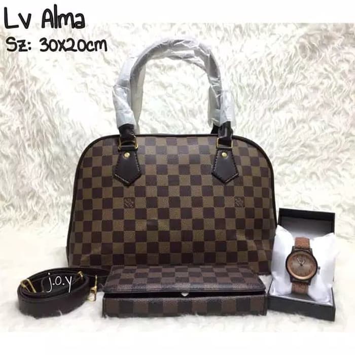 YUK BELI TAS MURAH/TAS WANITA/HANDBAG/SLINGBAG/TAS PAKET/PAKET 3IN1 LV ALMA CEPETAN..