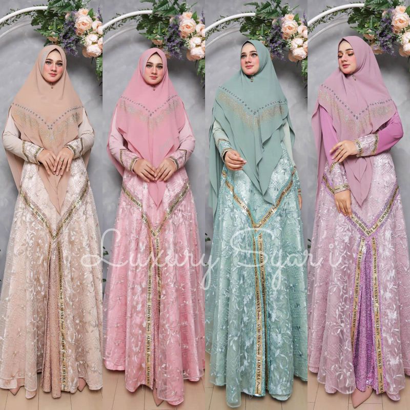 luxury syari by AlMEYRA PREMIUM / gamis mewah lebaran