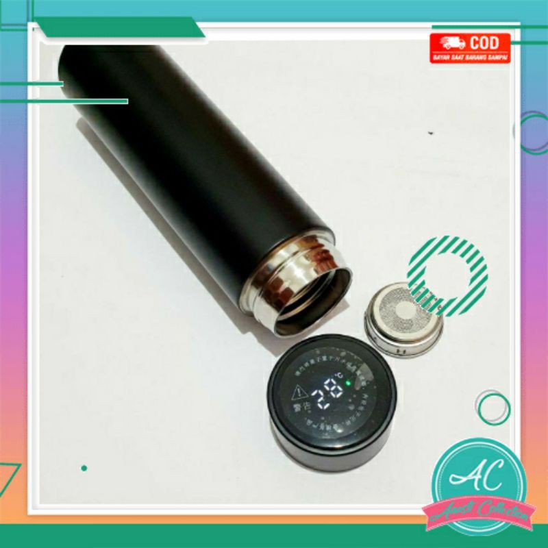 Termos suhu air minun cocok untuk air panas maupun dingin kapasitas 500ml with LED termometer