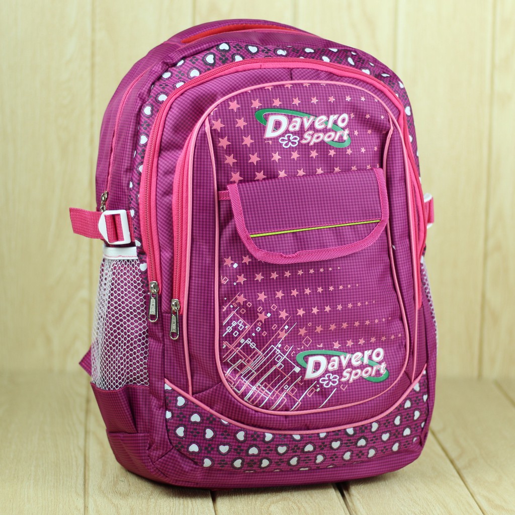 Tas Ransel Anak Murah Davero Ungu Cantik Backpack Multifungsi Gendong Sma Smp