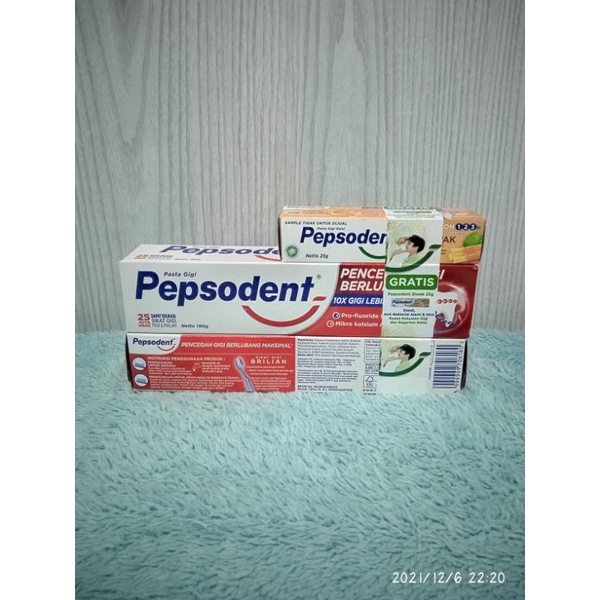 Pepsodent 190gr FREE Pepsodent siwak 25gr