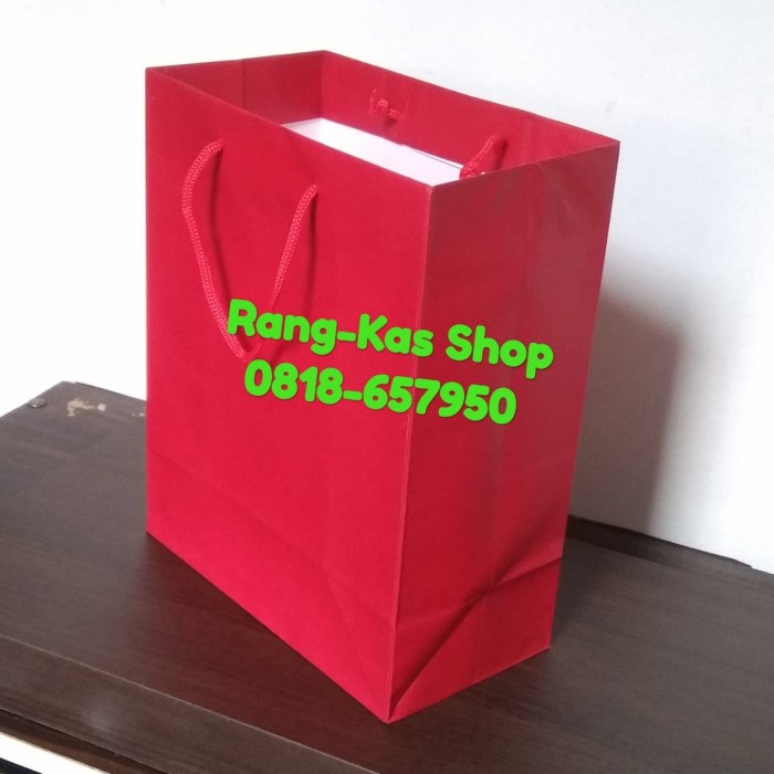 

(TERLARIS) Paperbag MERAH polos Mini artkarton