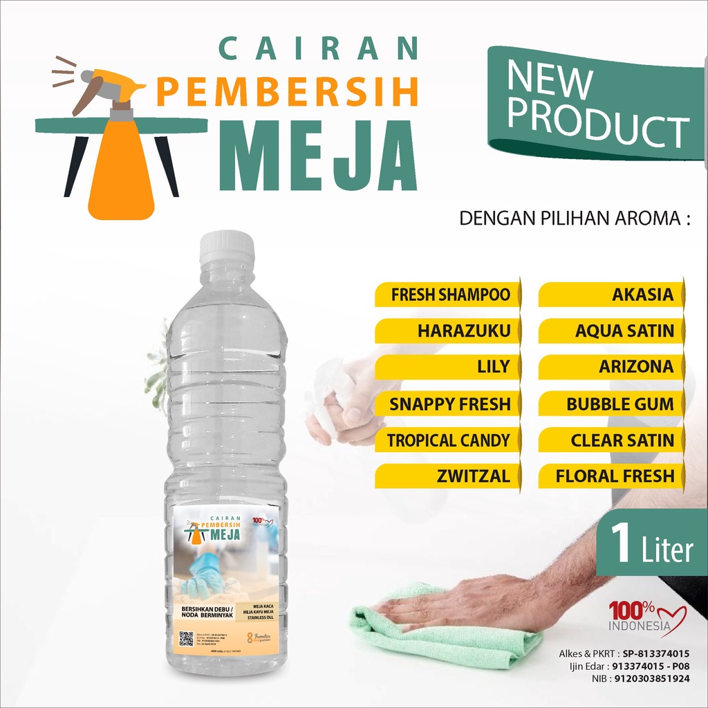 Cairan Pembersih Meja Aroma Wangi Segar Kemasan 1 Liter Botol Pet