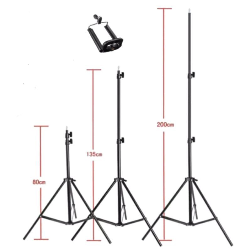 Tripod ring light lampu 6 inch 2 meter lampu  stand hp 2m handphone smartphone - dinno.id