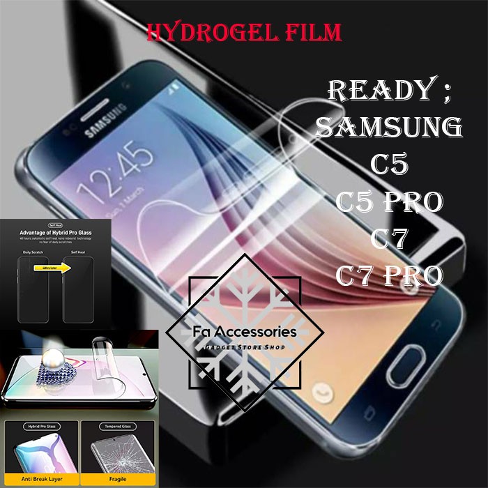 FA ANTI GORES JELLY HYDROGEL SAMSUNG GALAXY C5 C5PRO C7 C7PRO FULL SCREEN PROTECTOR GUARD SHOCK PRO