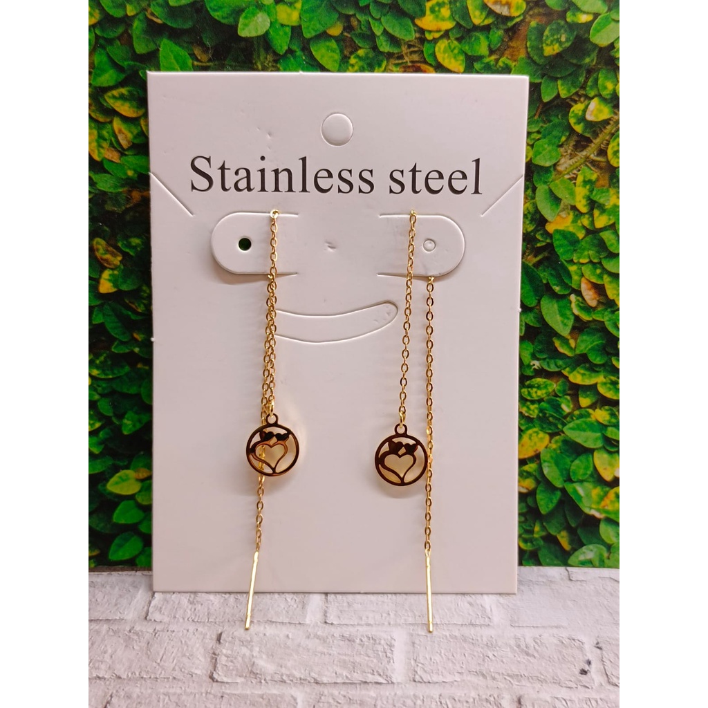Anting-Anting Panjang Rumbai Wanita, Zirkon Bertatahkan Mikro Berlian Flash Motif korea
