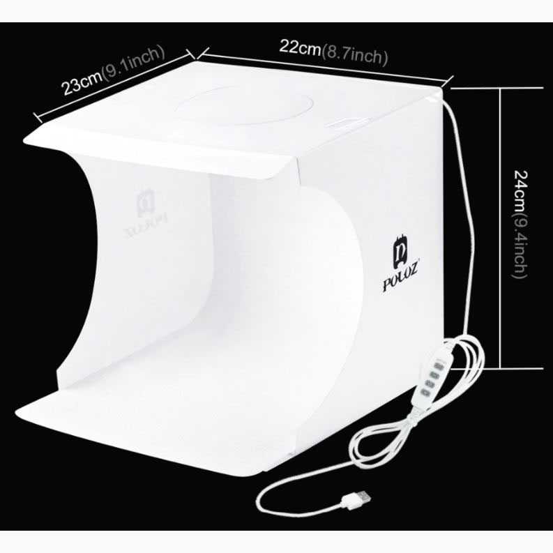 (BISA COD) RVOSTR PULUZ Photo Studio Mini Soft Box Ring Light with 6 Backdrop