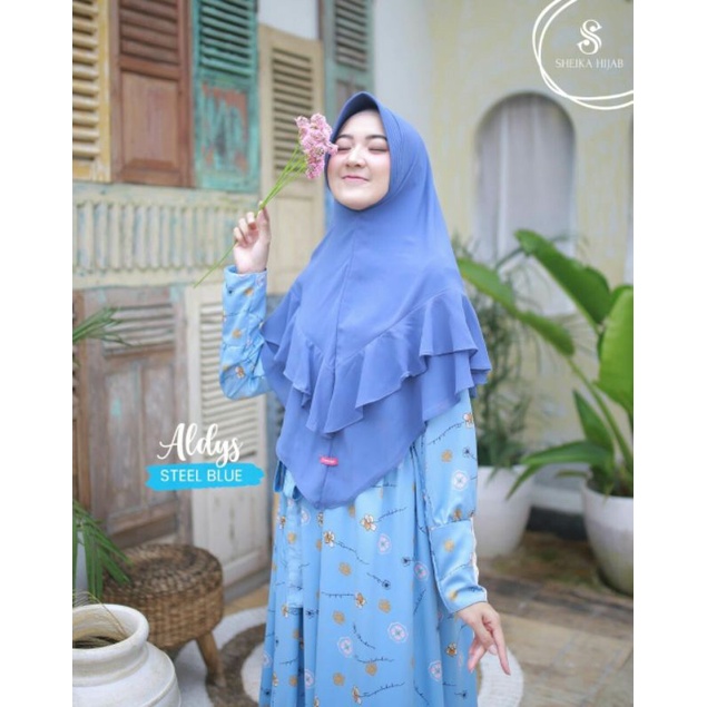 Khimar Sheika Hijab - HIJAB SYARI Polos Premium Babydoll 2 LAYER ELENORA - AASHNA - ALDYS - Mikazuki