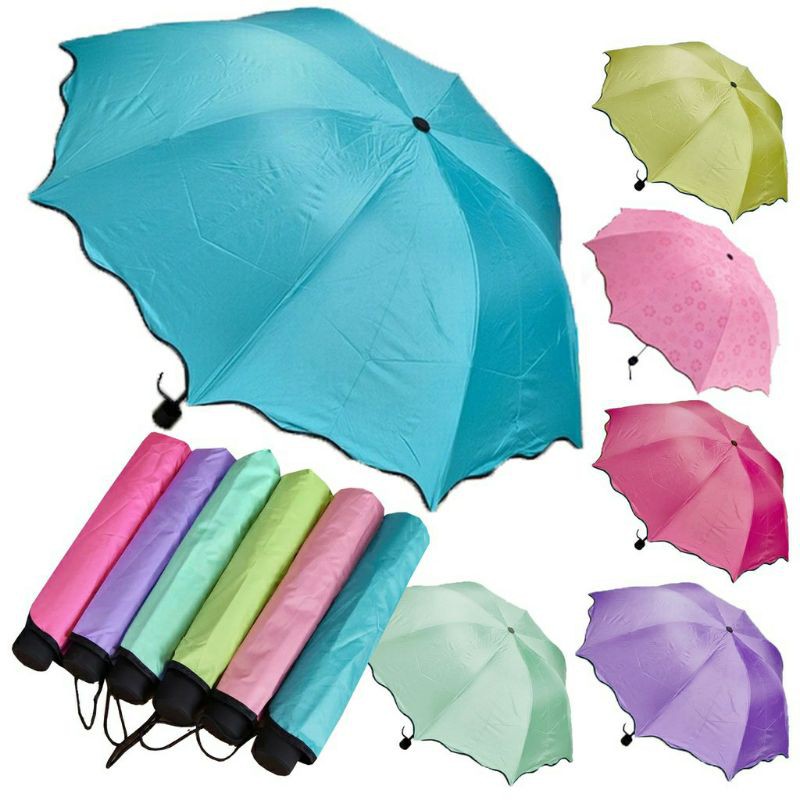 Payung Lipat Umbrella Payung Magic 3D  Payung Ajaib Dengan Motif Yang Muncul ketika Basah