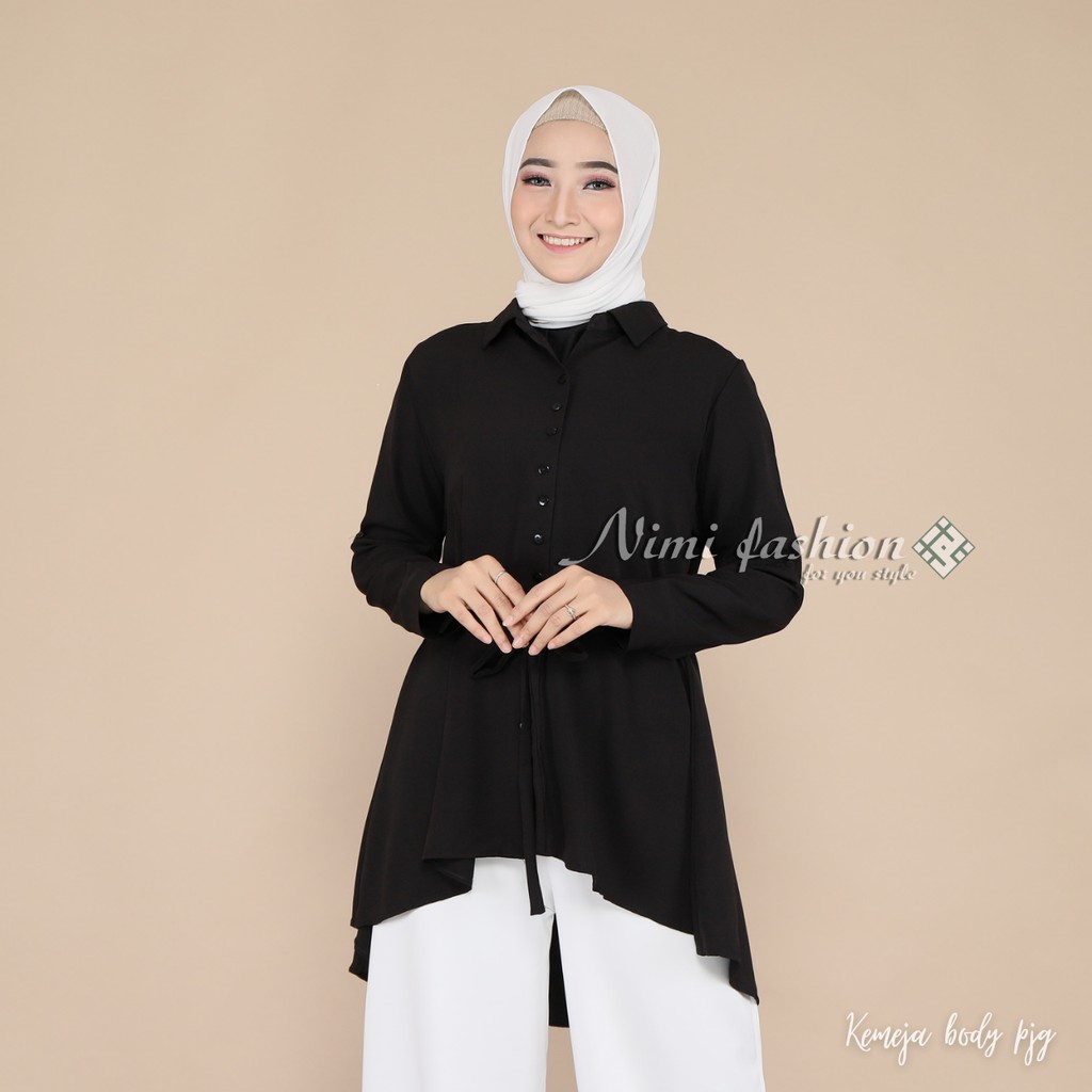 Kemeja Polos Panjang Wanita / Kemeja Kantoran Wanita / Atasan Kemeja Lengan Panjang Wanita