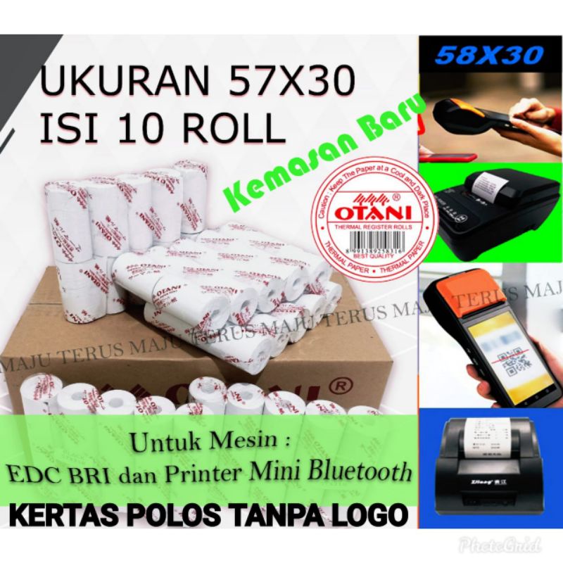 

Kertas Struk Thermal Semua EDC & Printer Mini Bluetooth 57x30 CORELESS, isi 10roll