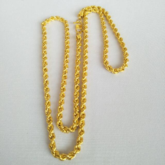 Perhiasan Kalung Tambang Lapis Emas 24K