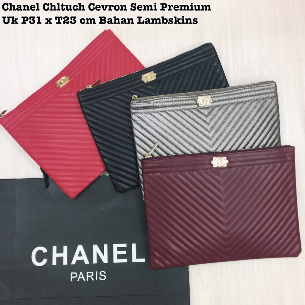 Promo New Arrival Best Seller Pouch Wanita Chanel Kualitas Premium Harga Murah