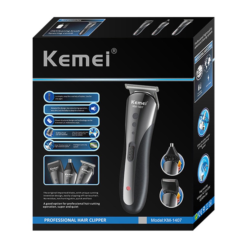 Barangunik2021-Kemei KM-1407 Profesional Hair Clipper - Pencukur Rambut Kumis Jenggot