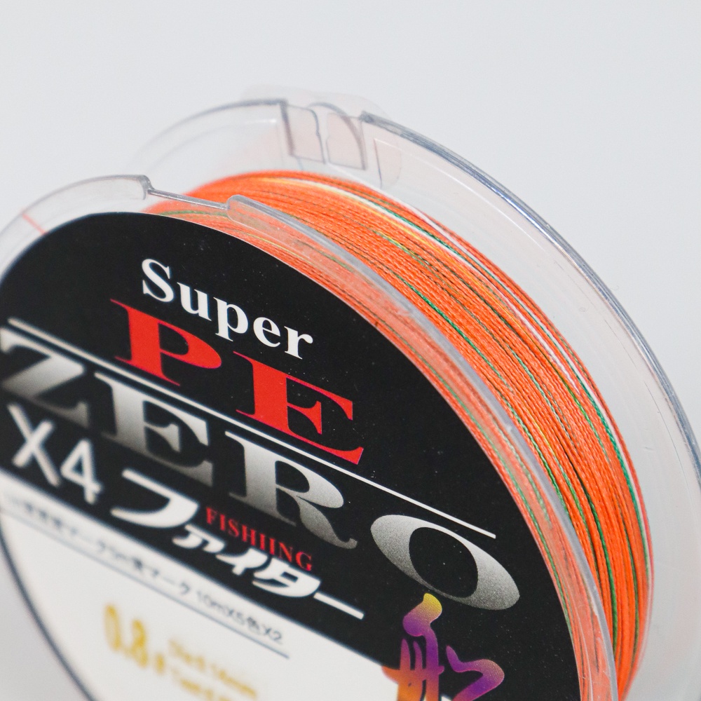 Zero Senar Benang Tali Pancing Super PE 4 Braid Line 0.8 100 Meter - X4