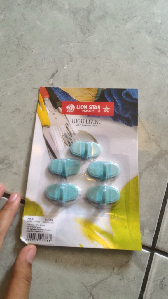 Hanger Hook Oval Horizontal Set Of Five Hk-6 - Hook Multifungsi Isi 5 - Gantungan Tempel