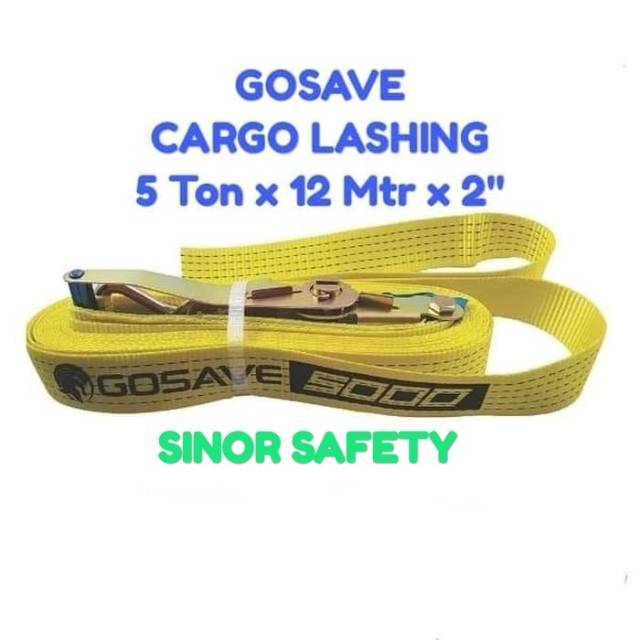 GOSAVE Webbing Cargo Lashing Belt Ratchet Tie Down Trackbelt Rachet 5Ton x 12Mtr