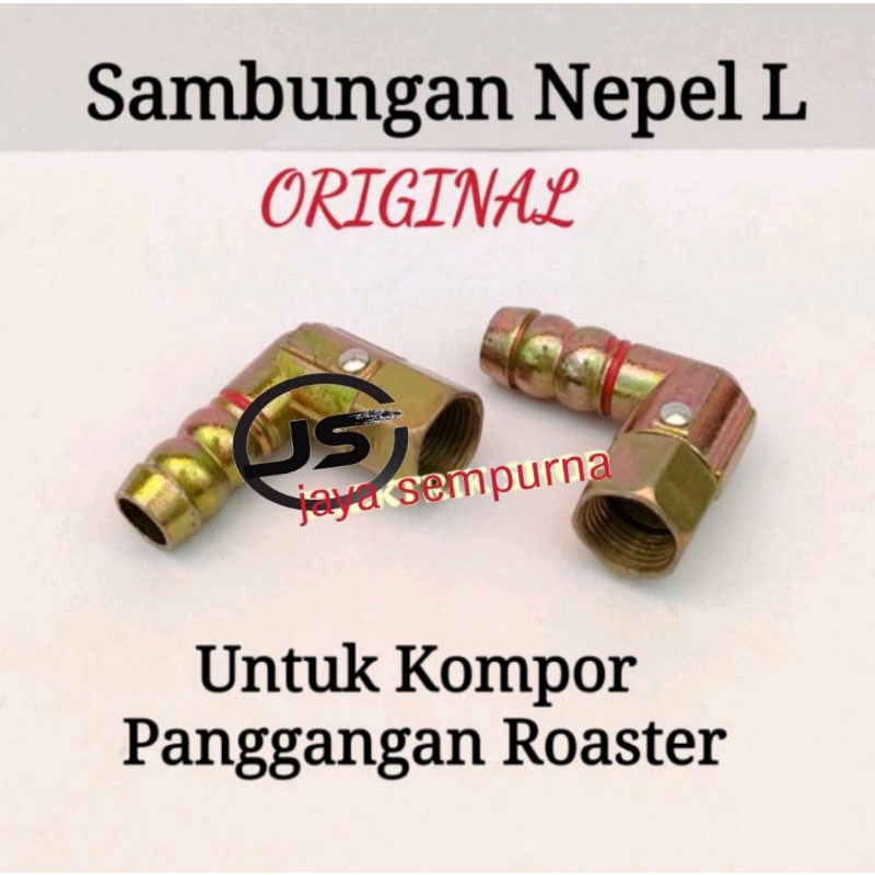 SAMBUNGAN NEPEL L UNTUK KOMPOR PANGGANGBAHAN KUNINGAN TEBAL