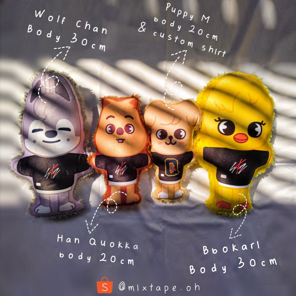 boneka bantal SKZOO plushie stray kids fanmade merch unofficial fankit