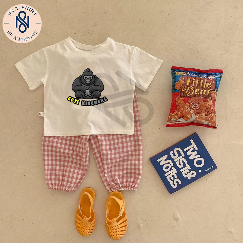 Kaos anak laki laki cute kingkong / baju kaos balita anak cowok umur 1 - 10 tahun animal