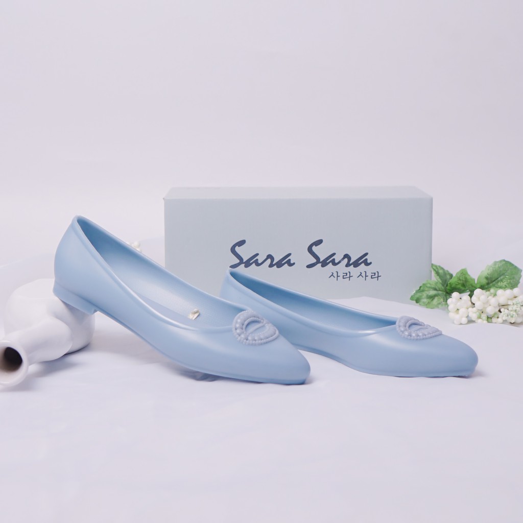 Sara Sara Permata flat shoes jelly sepatu jelly wanita trendy sepatu kerja