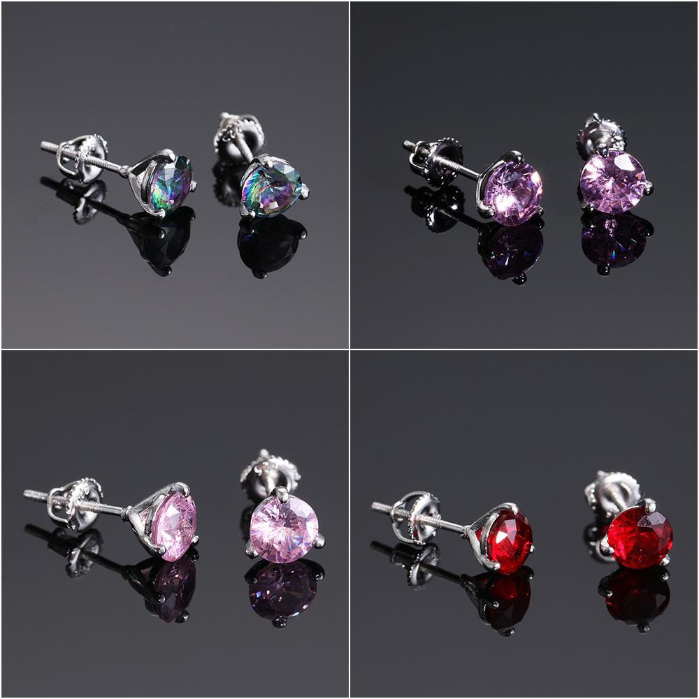 Lily Anting Cabang Tiga Wanita Pria Fashion Pernikahan Pertunangan Multicolor Zircon Aquamarine