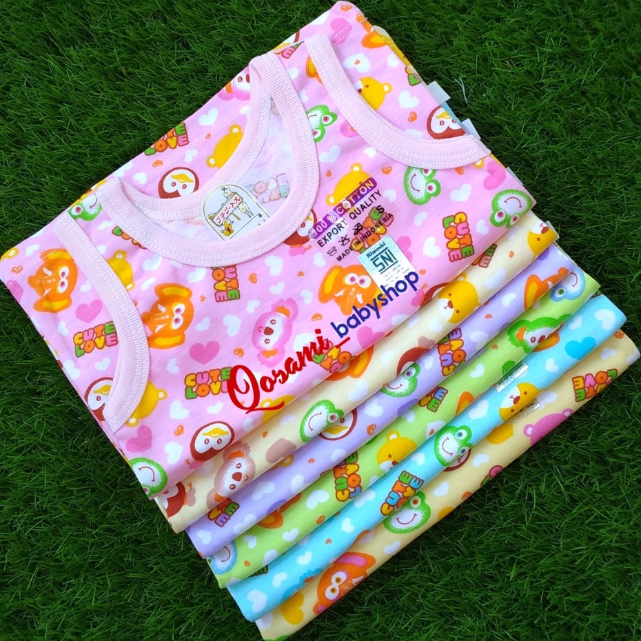 RIMOSHI 3 pcs Kaos Buntung Bayi Motif Print Uk S,M,L,XL SNI