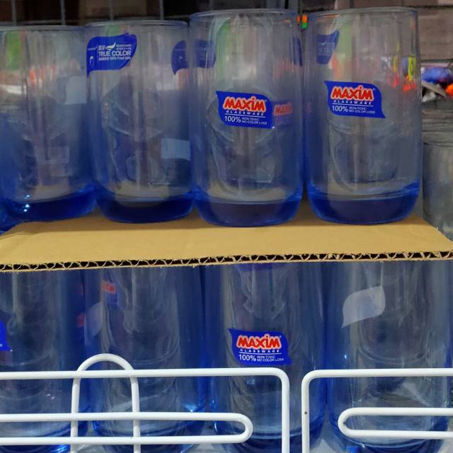 Maxim Gelas Kaca Biru Toulouse 2054 Cafe 337 ml / Blue Glass Mug