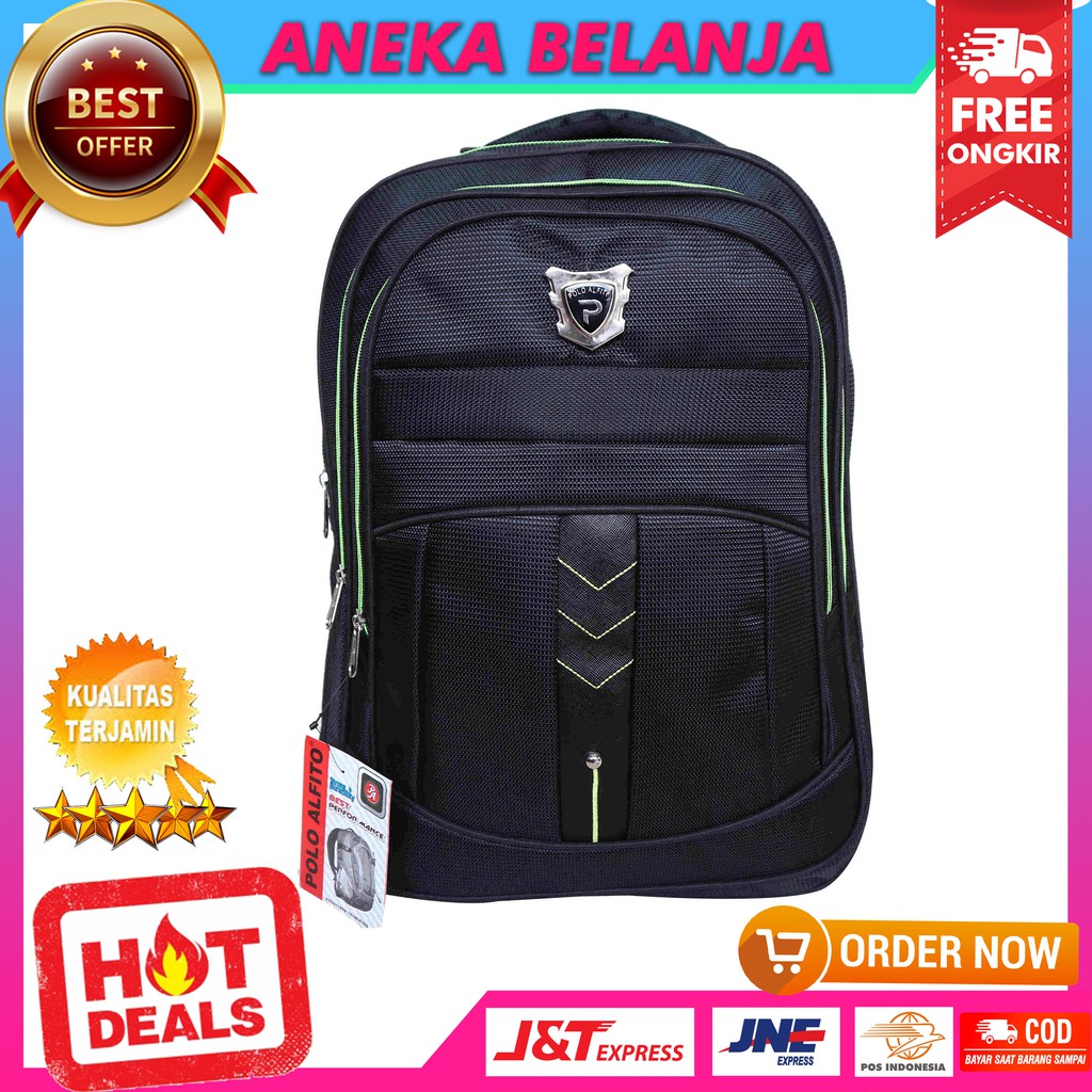 Tas Ransel Fashionable Khusus Cowok Model Alfito Panah Hitam Ekonomis Tas Sekolah Multifungsi Trendy