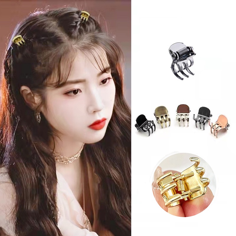 2 Pcs / Set Jepit Rambut Mini Model Cakar Kepiting Bahan Tembaga Gaya Korea Antik Untuk Aksesoris