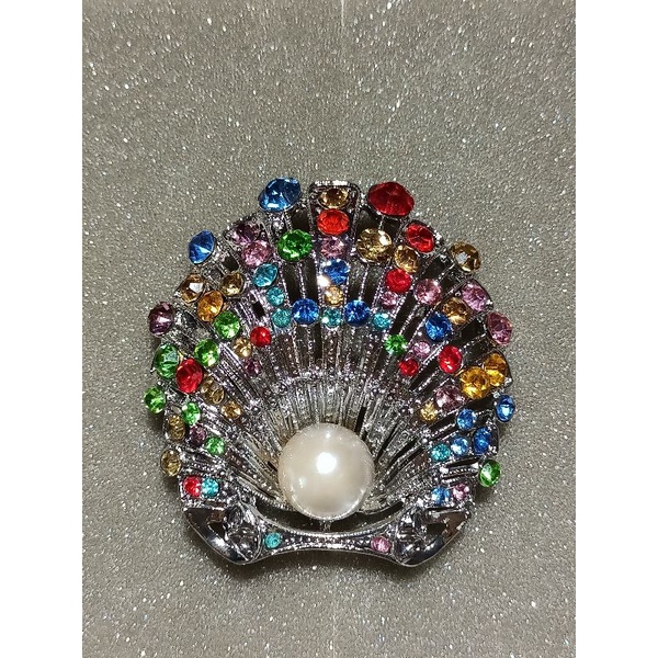 Bros mutiara laut asli motif merak | bros kebaya jumbo bros mutiara laut asli