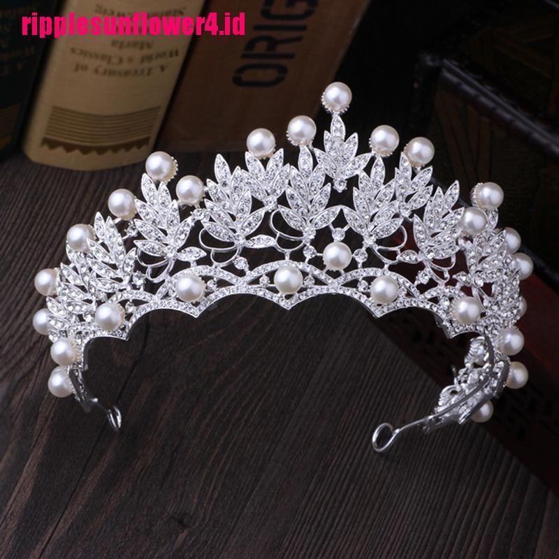 (Lady 's Gift) 2019 Tiara Mahkota Kristal Berlian Imitasi Untuk Pengantin Wanita