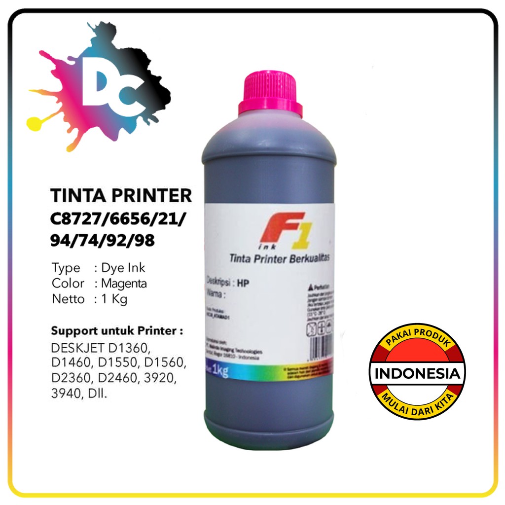 Tinta Refill F1 Isi Ulang Infus Printer HP 1kg