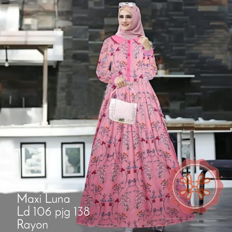 MAXI LUNA WANITA CEWEK MUSLIM GAMIS