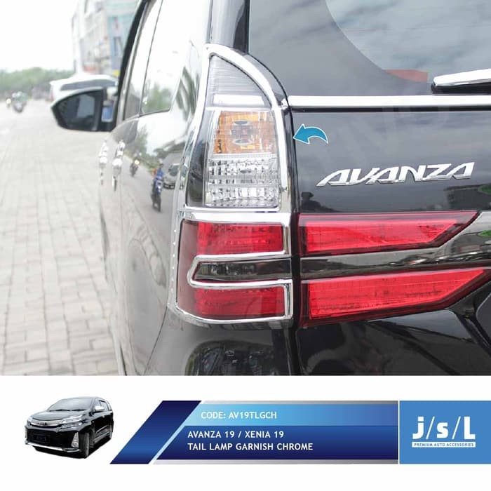 Garnish Lis Lampu Belakang Avanza Veloz Great Xenia 2019 Full Chrome