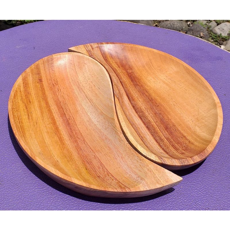 piring susi set. yinyang 10x20cm kayu mahoni