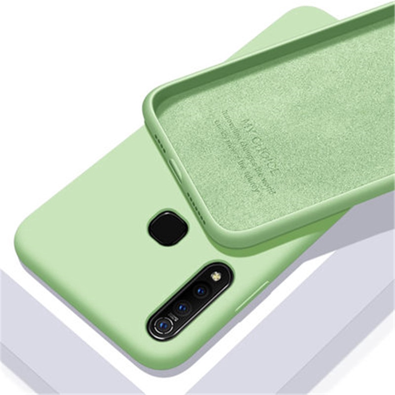 Soft Liquid Silicone Phone Case for VIVO Y15A Y15S Y21 Y21T V21e Y20i Y12S Y20S Y12A Y11 Y12 Y15 Y17 Y19 Y91 Y93 Y95 S1 Pro V15 Ultra Soft Rubber Matte Jelly Cover