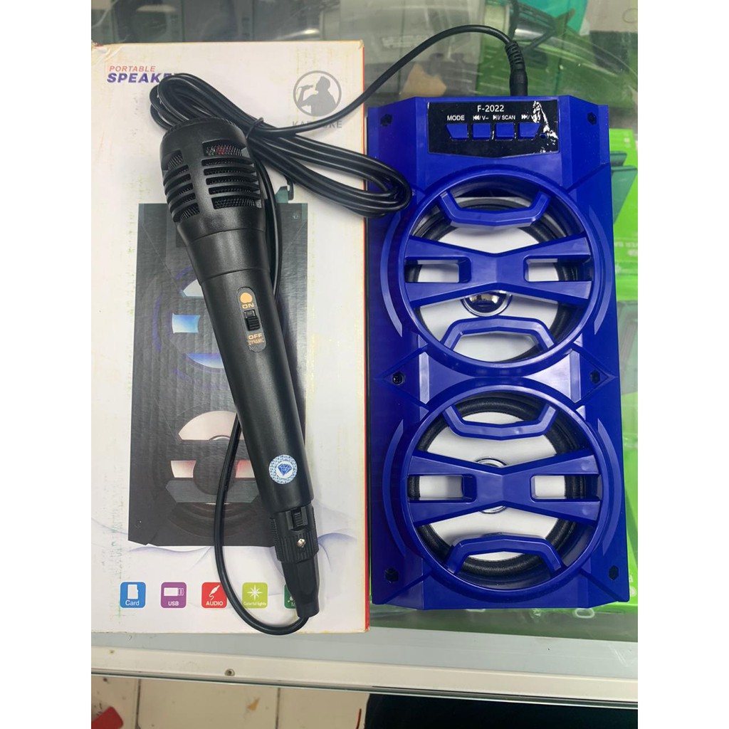 Speaker Bluetooth Portabel vibox  F2021 / F2022 bonus Mic Karaoke Kabel