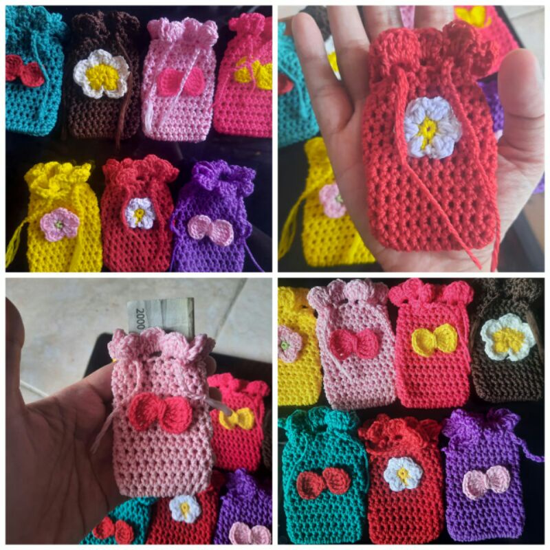 Kantong koin rajut/angpao lebaran