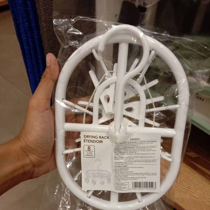 MINISO DRYING RACK / GANTUNGAN BAJU + JEPITAN BAJU/ GANTUNGAN MULTIFUNGSI
