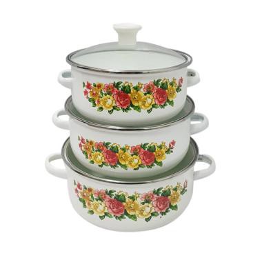 Paket Panci Enamel Reoona 3 pcs / Flower Pan Set